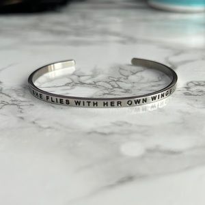 MantraBand Silver “She Flies with Her Own Wings” Bracelet